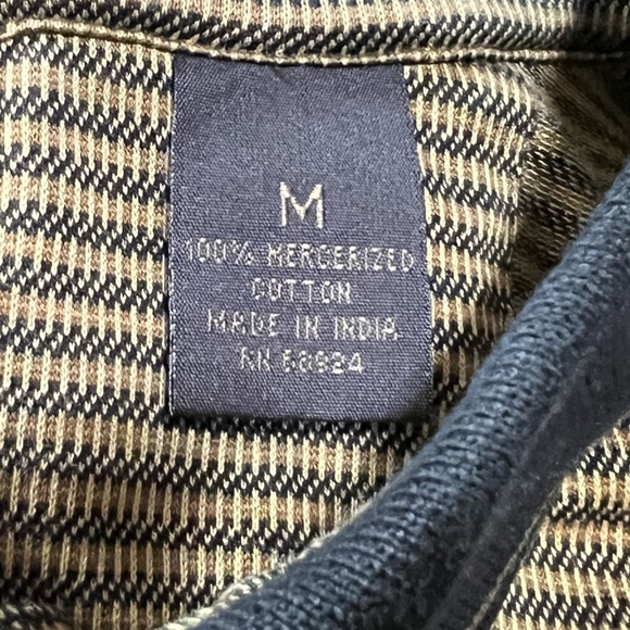 Tom James Short Sleeve 60’s Double Mercerized Cotton Polo Black/Tan Size M - Picture 5 of 6